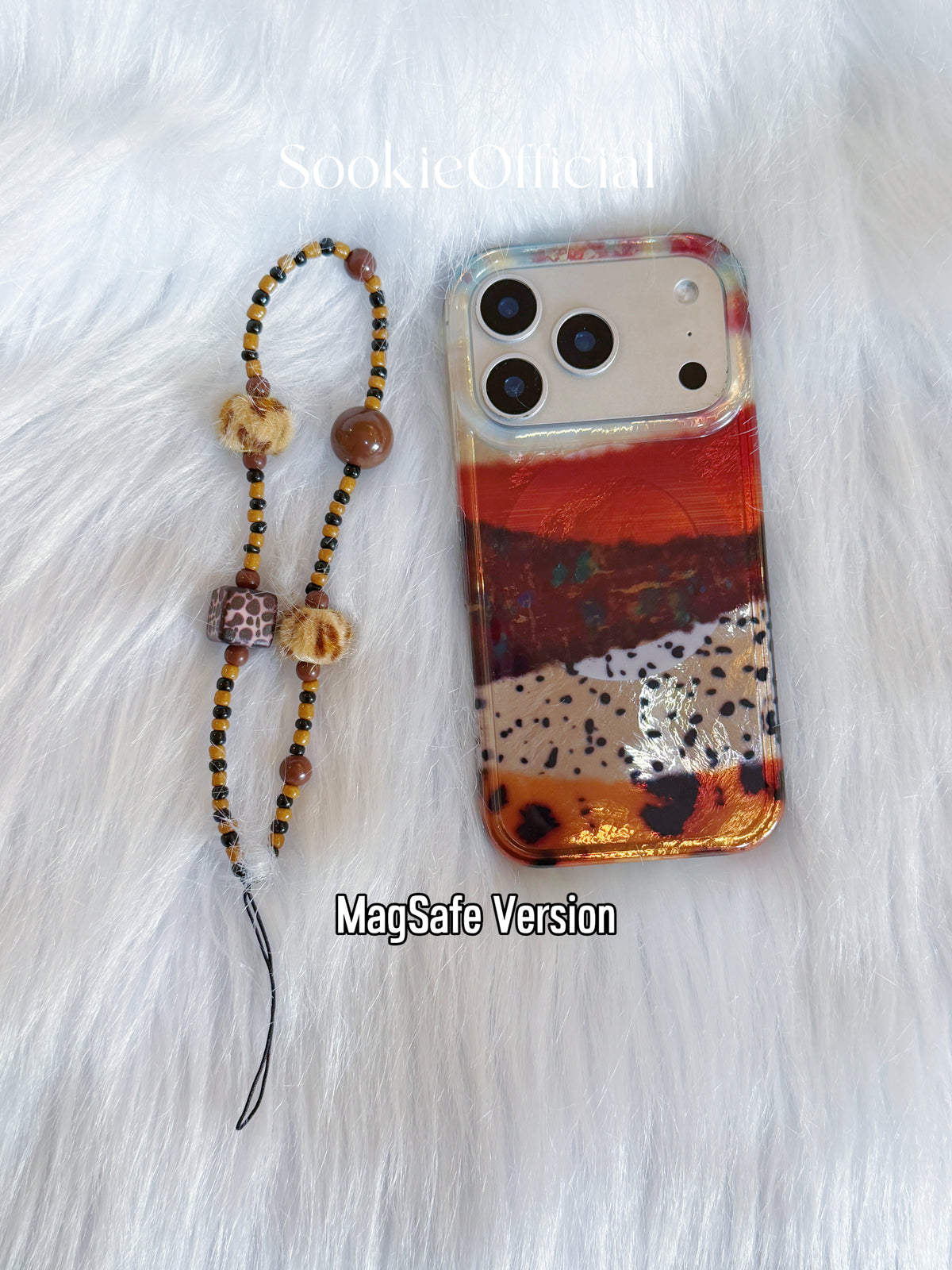 Amber Pearlescent Gradient iPhone Case | MagSafe & Chain