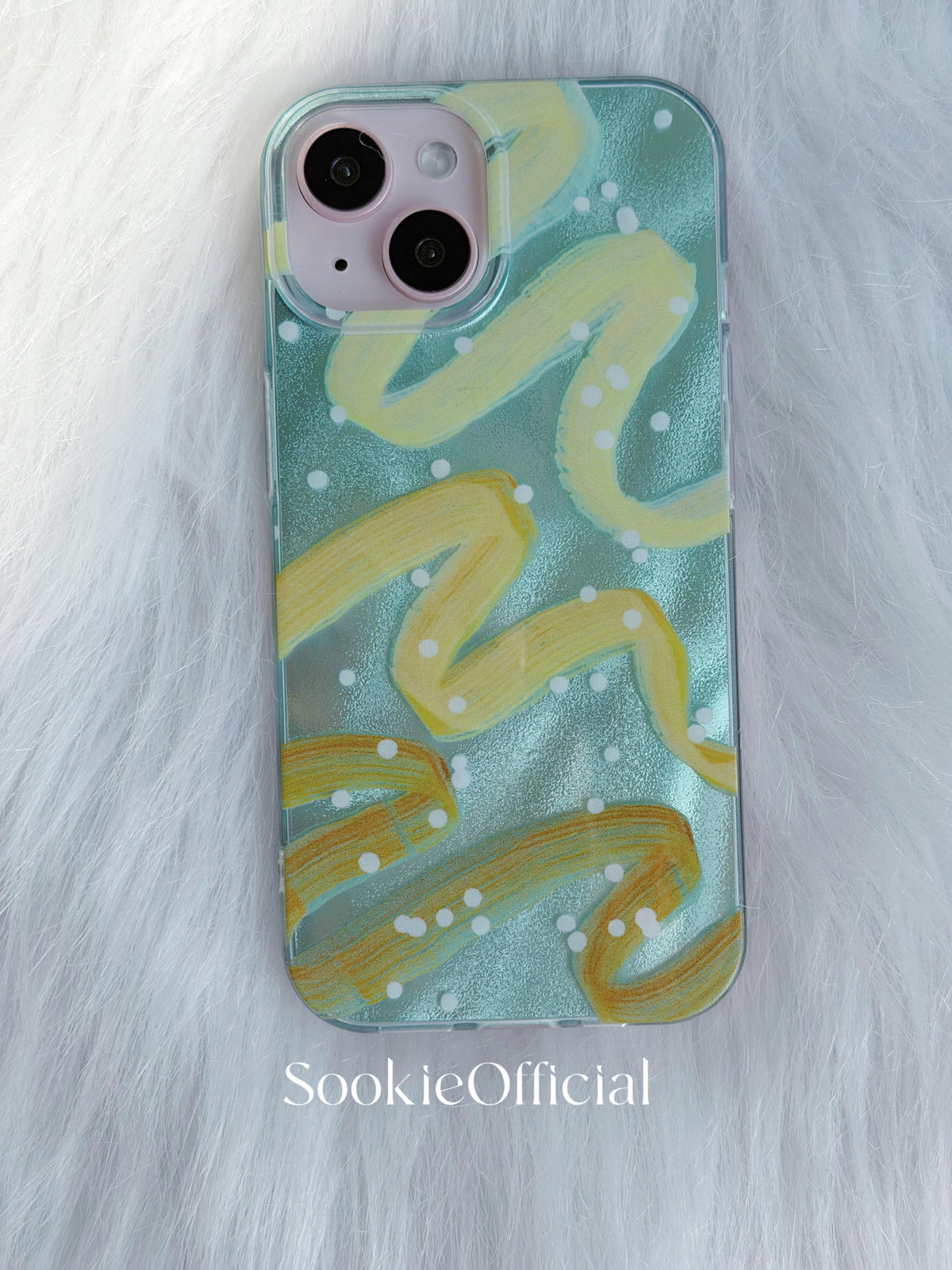 Sparkling summer Ribbon iPhone Case �?Turquoise Sparkle, Abstract Art
