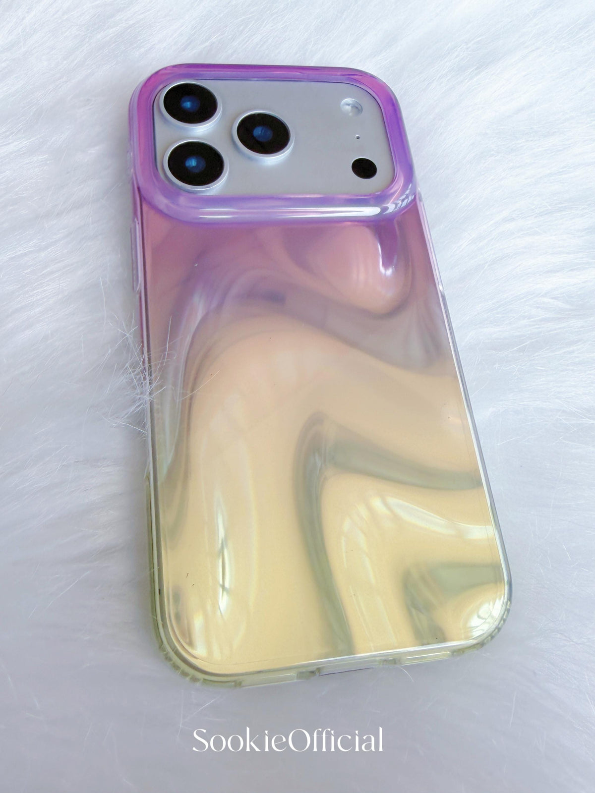 Pink Gold Gradient iPhone Case �?Y2K Satin-Look Glossy Protective Cover