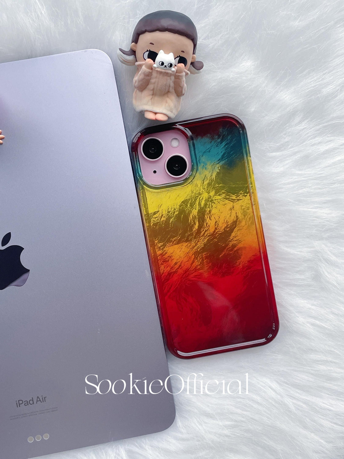 Pearlescent Rainbow iPhone Case �?Glossy Colorblock Gradient Protection
