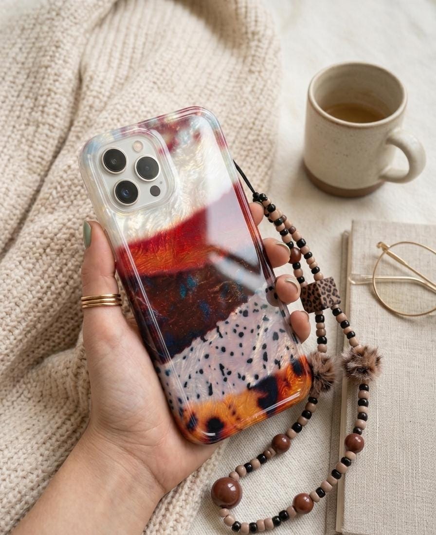 Amber Pearlescent Gradient iPhone Case | MagSafe & Chain