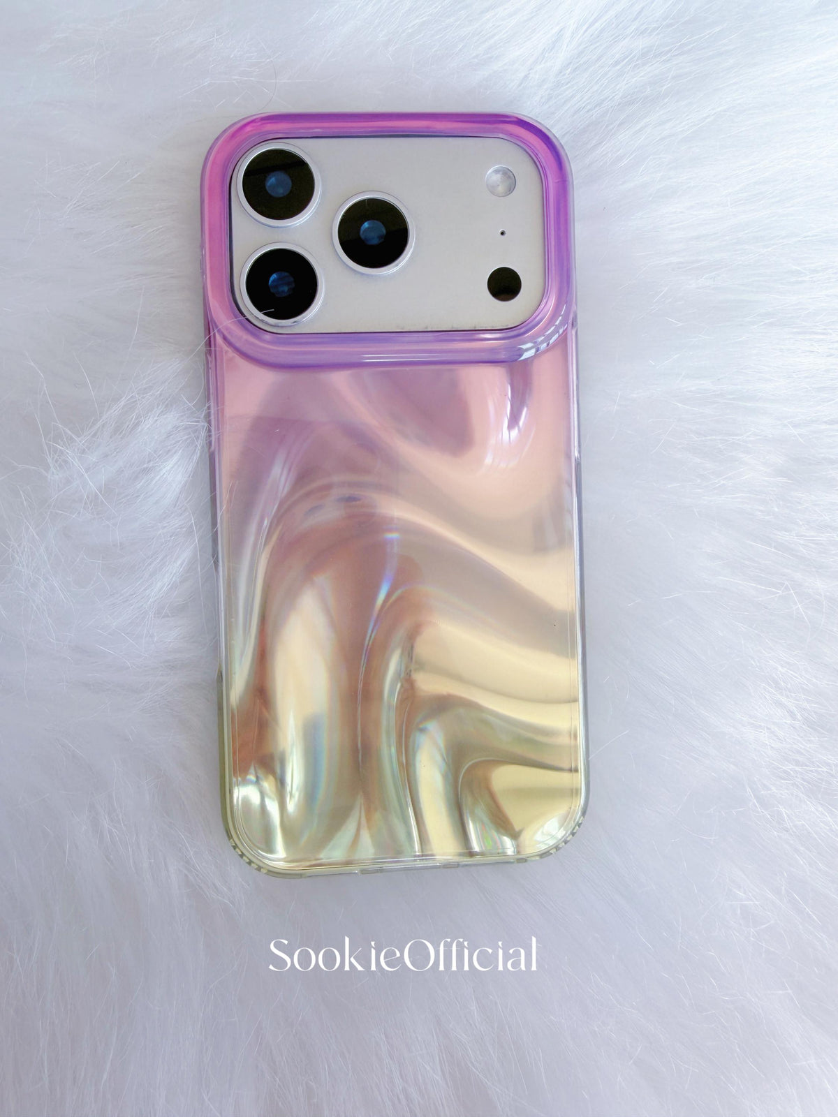 Pink Gold Gradient iPhone Case �?Y2K Satin-Look Glossy Protective Cover