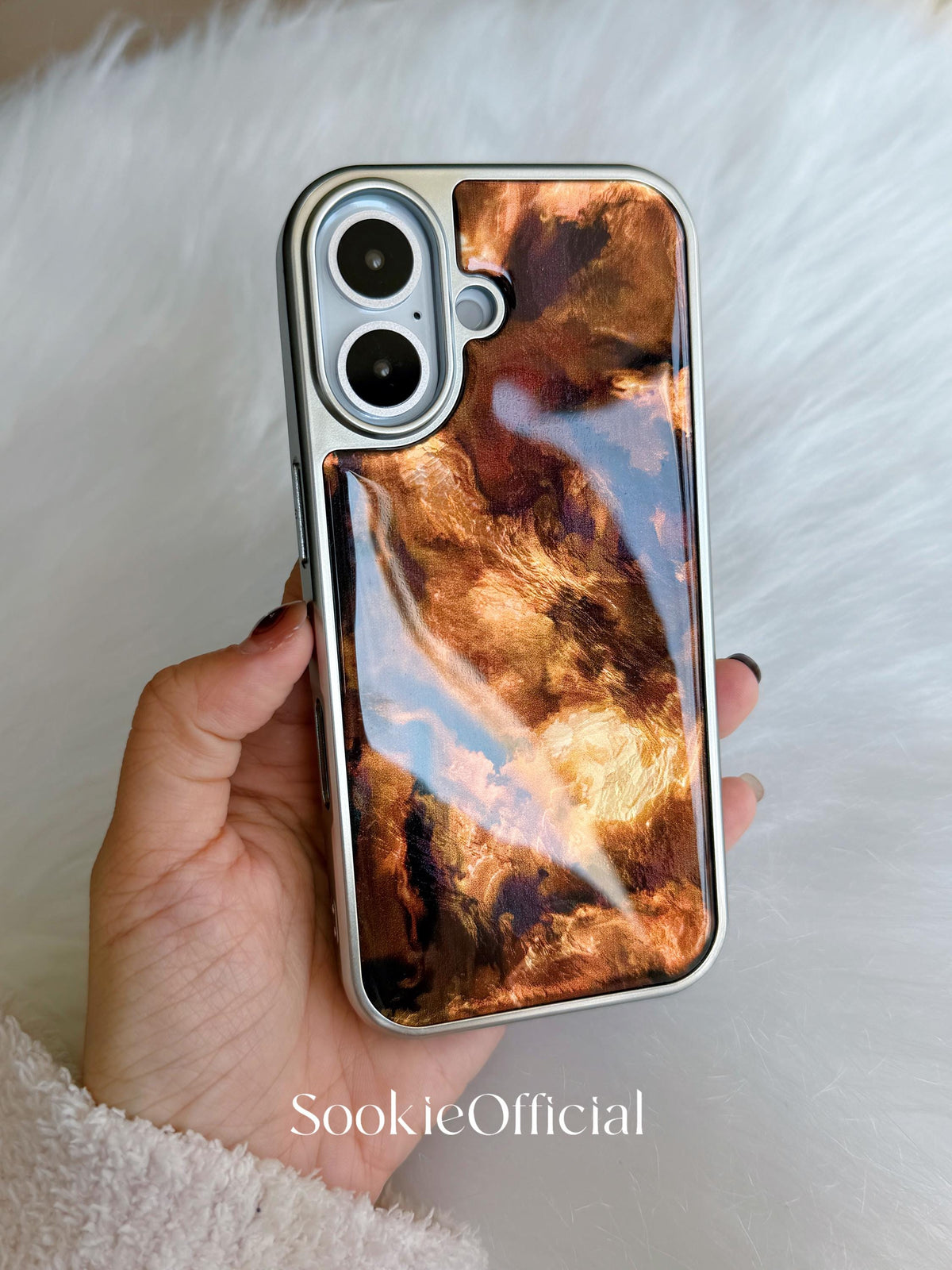 Pearlescent Amber Gradient iPhone Case �?Glossy Brown Cover