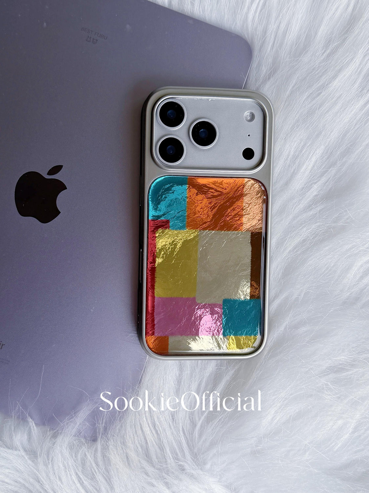 Color Block iPhone Case �?Glossy Pearlescent Geometric Art Design