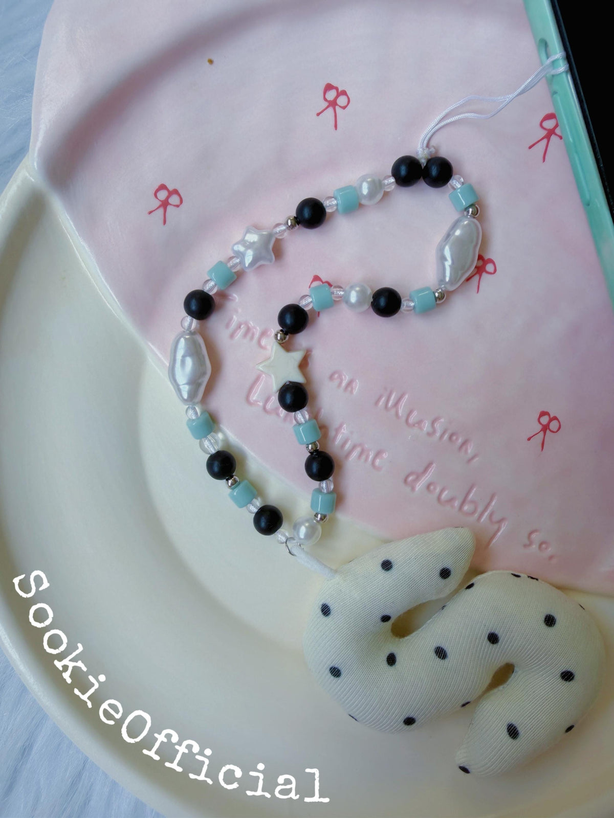 Custom Letter Phone Charm Pearl Beaded Wrist Strap Korean Style Kawaii Bag Charm Gift