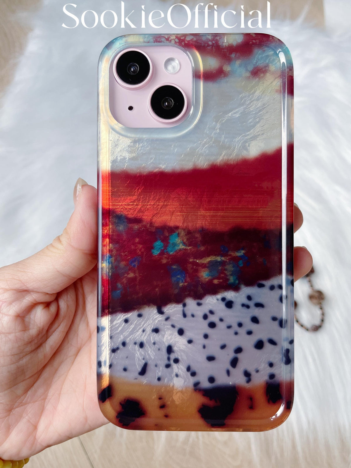 Amber Pearlescent Gradient iPhone Case | MagSafe & Chain