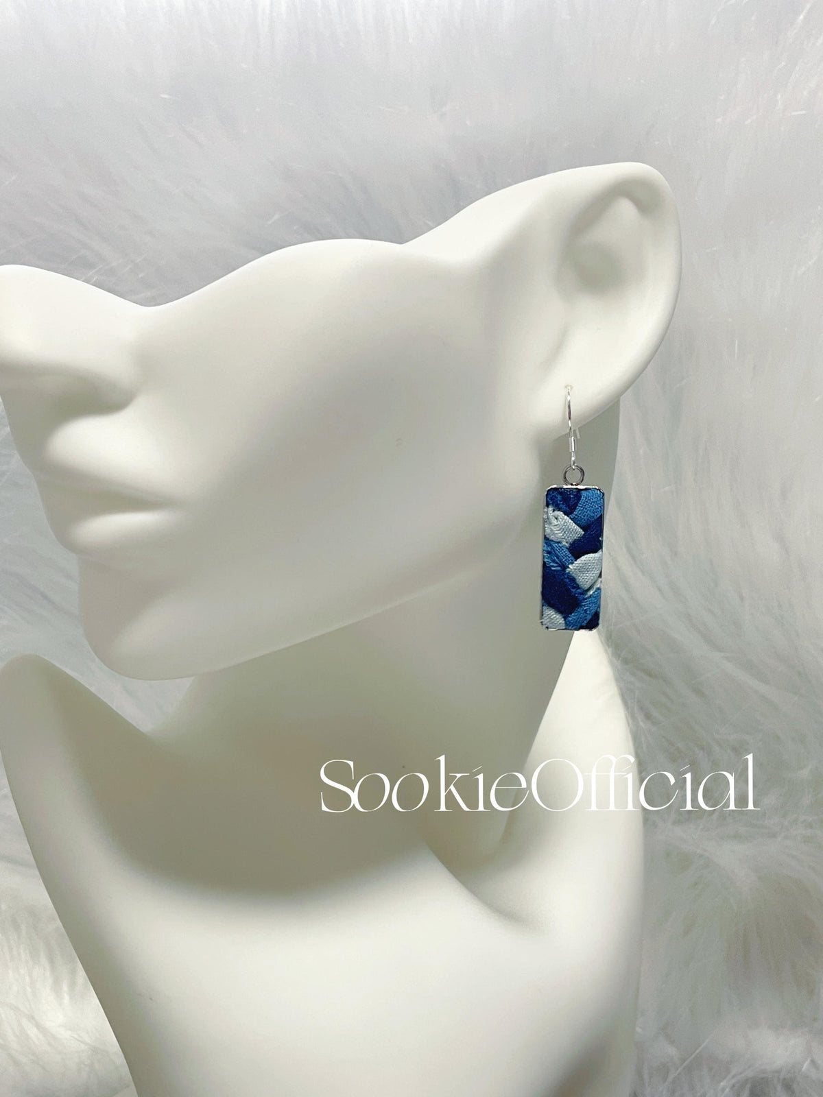 Natural Indigo Dyed Fabric Earrings: Statement minimalist earrings