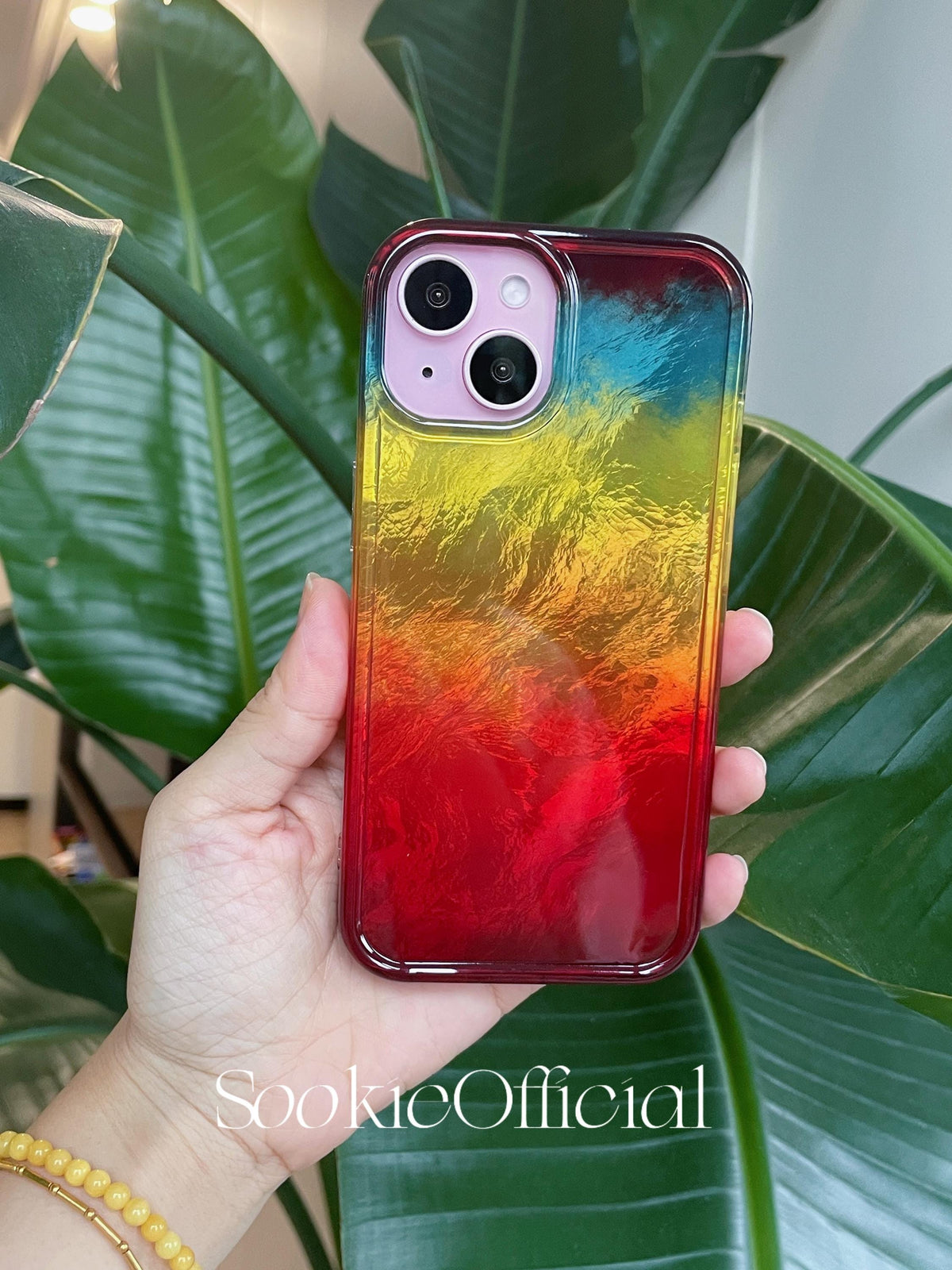 Pearlescent Rainbow iPhone Case �?Glossy Colorblock Gradient Protection