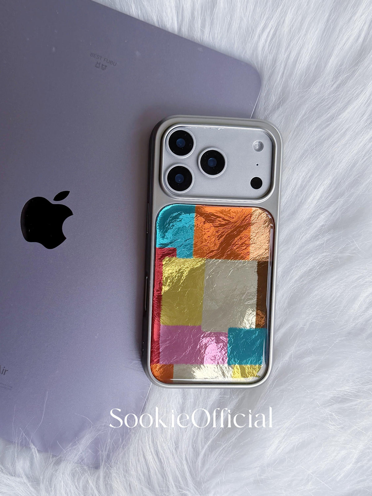 Color Block iPhone Case �?Glossy Pearlescent Geometric Art Design