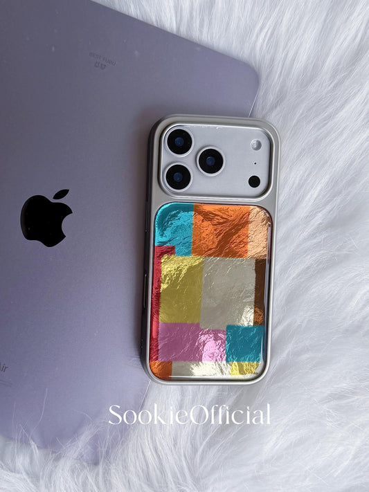 Color Block iPhone Case �?Glossy Pearlescent Geometric Art Design