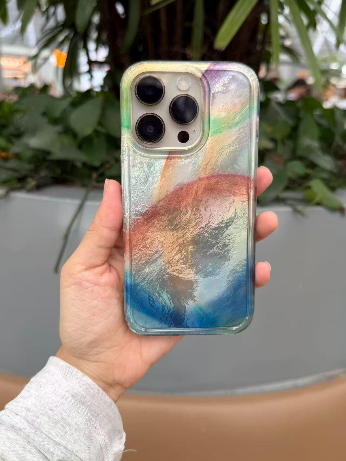 Aurora Pearl iPhone Case, Iridescent Ocean Gradient Glossy Phone Case (MagSafe Option)