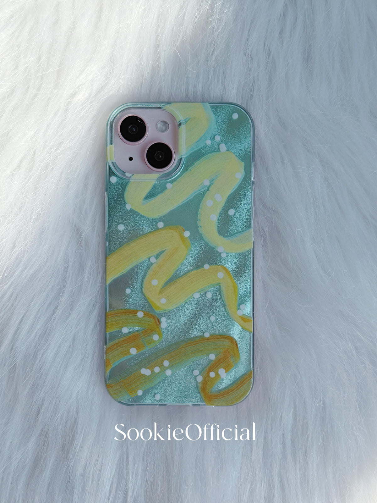 Sparkling summer Ribbon iPhone Case �?Turquoise Sparkle, Abstract Art