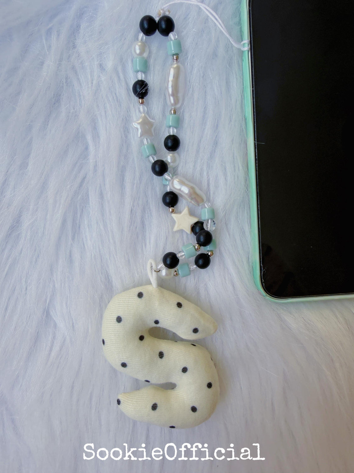 Custom Letter Phone Charm Pearl Beaded Wrist Strap Korean Style Kawaii Bag Charm Gift