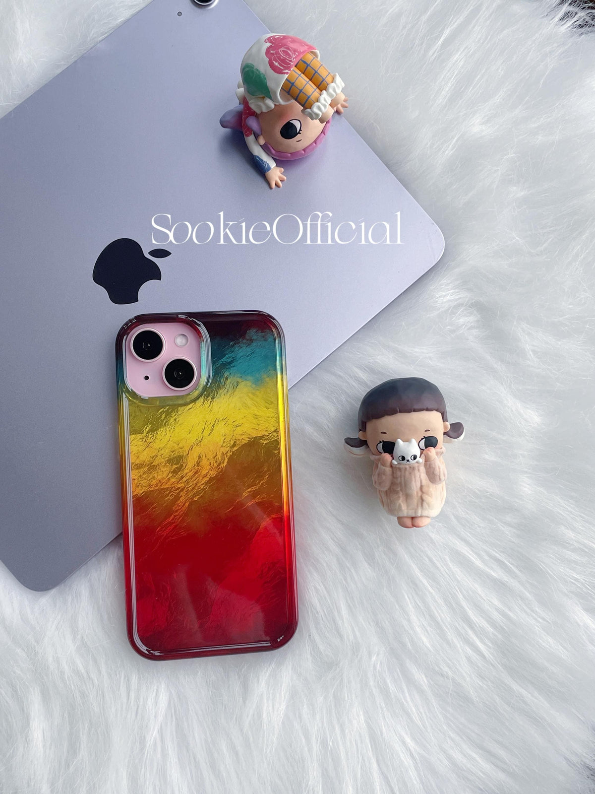 Pearlescent Rainbow iPhone Case �?Glossy Colorblock Gradient Protection