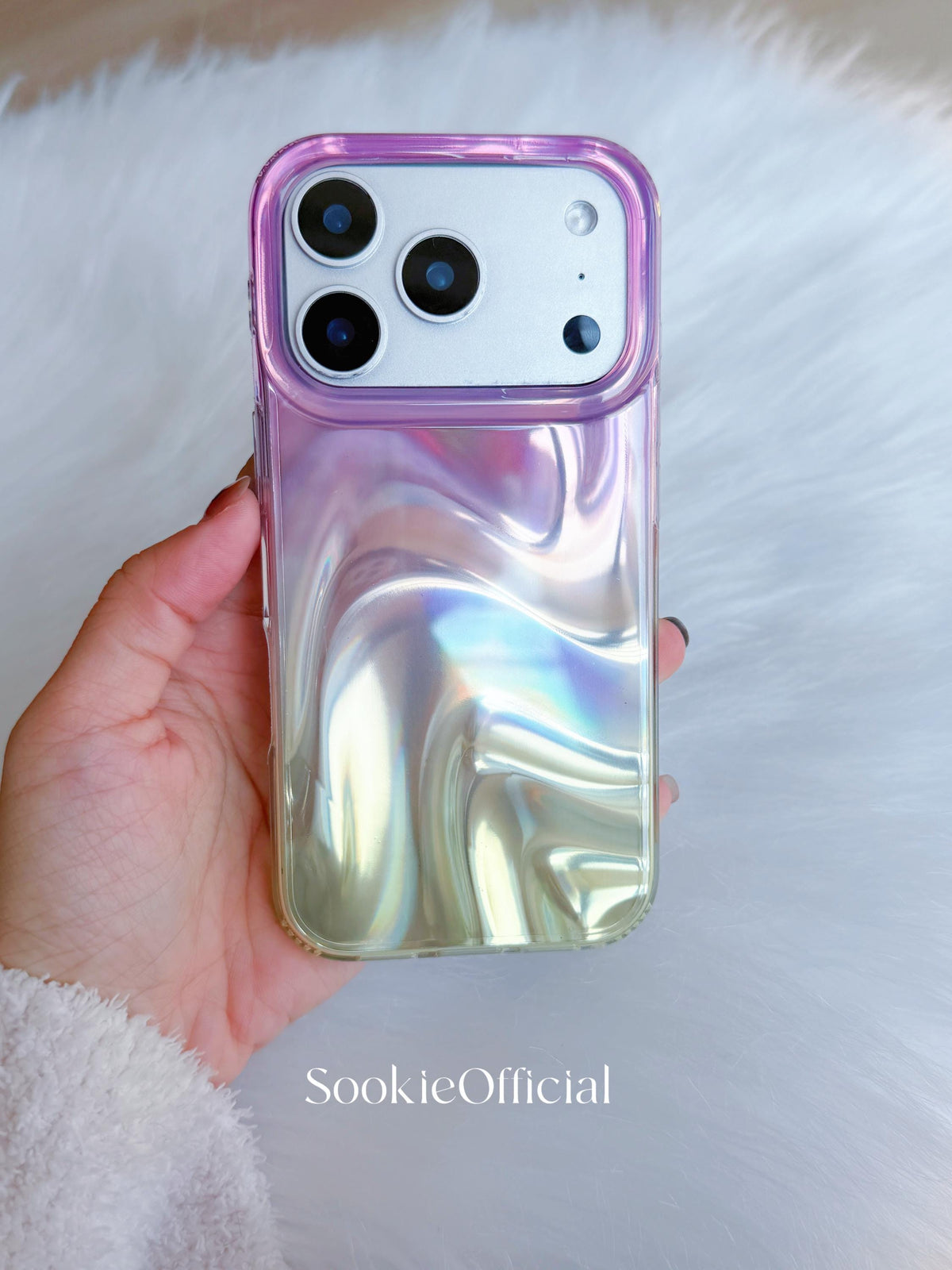 Pink Gold Gradient iPhone Case �?Y2K Satin-Look Glossy Protective Cover