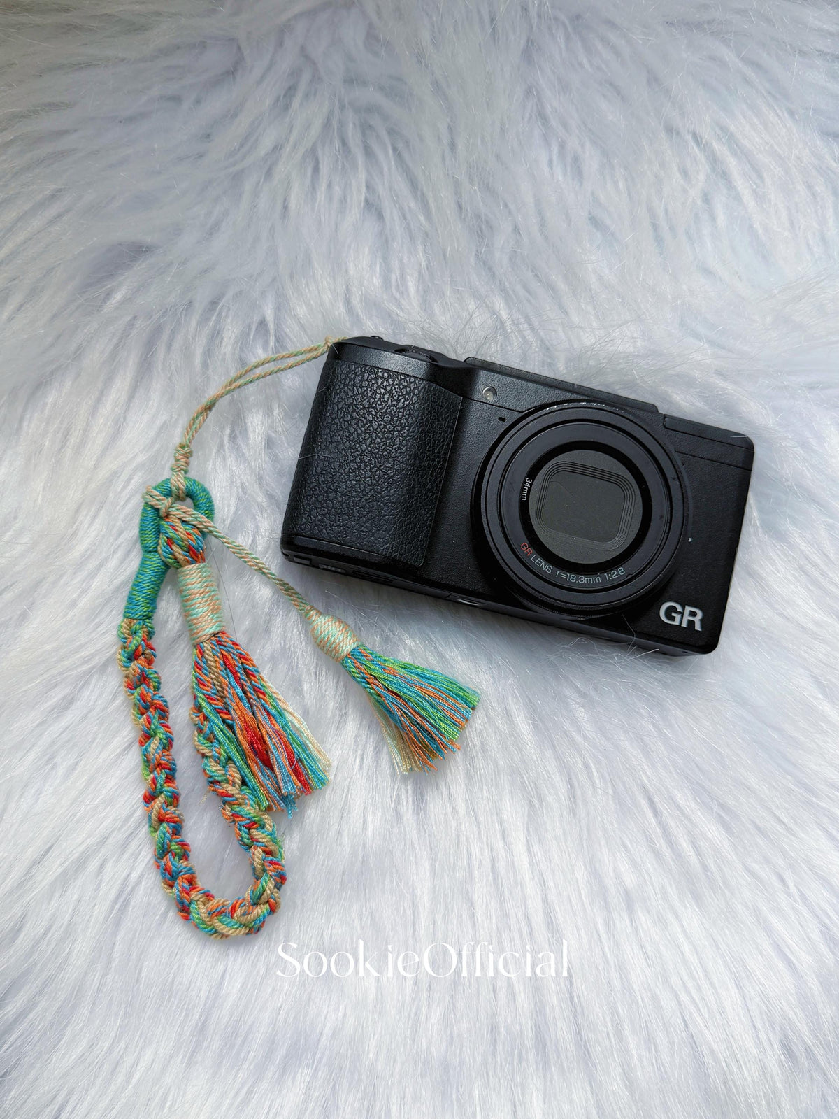 Boho Phone Wrist Strap, Teal & Rust Braided Woven Phone Charm, Camera Lanyard with Tassel