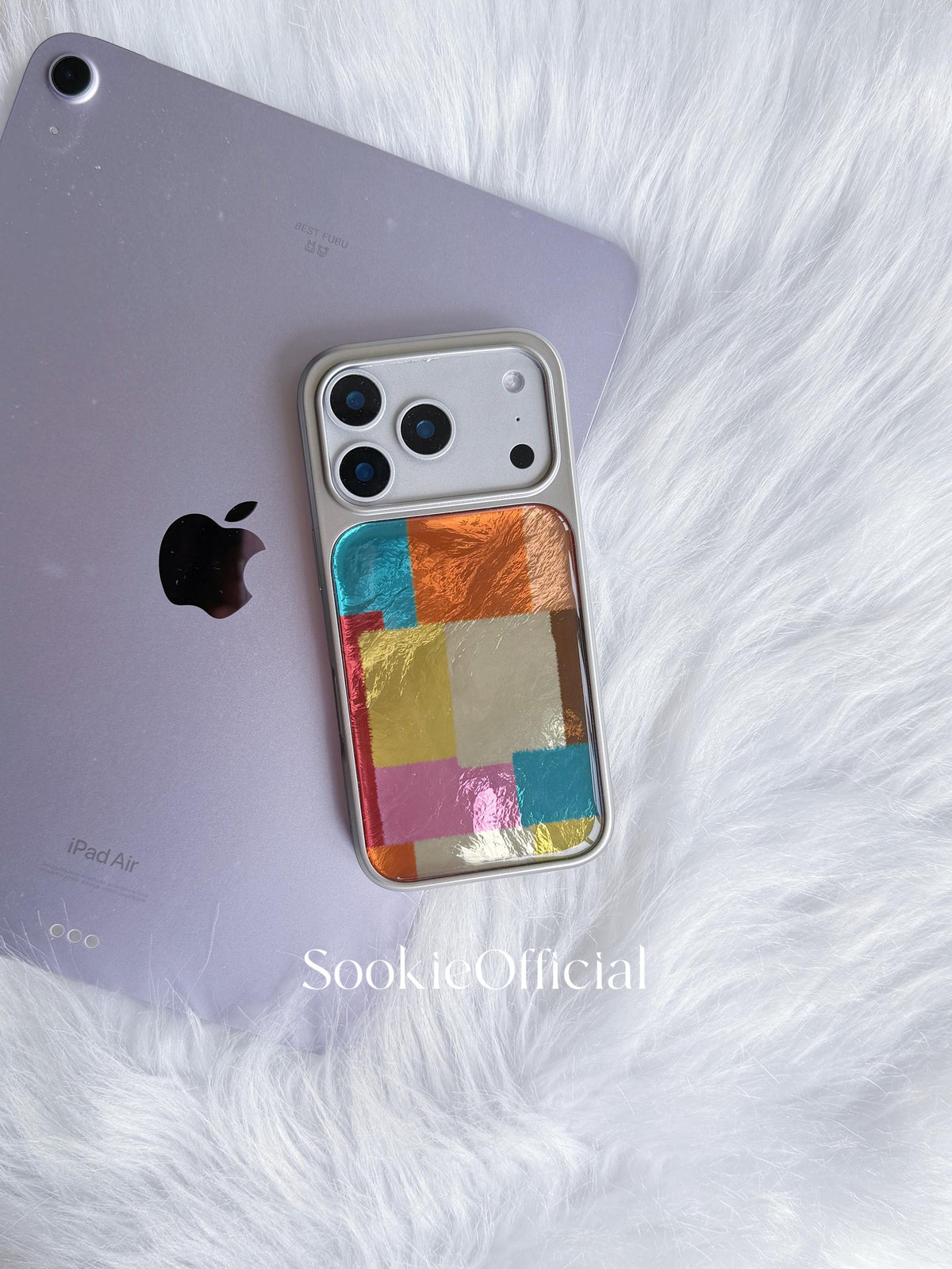 Color Block iPhone Case �?Glossy Pearlescent Geometric Art Design