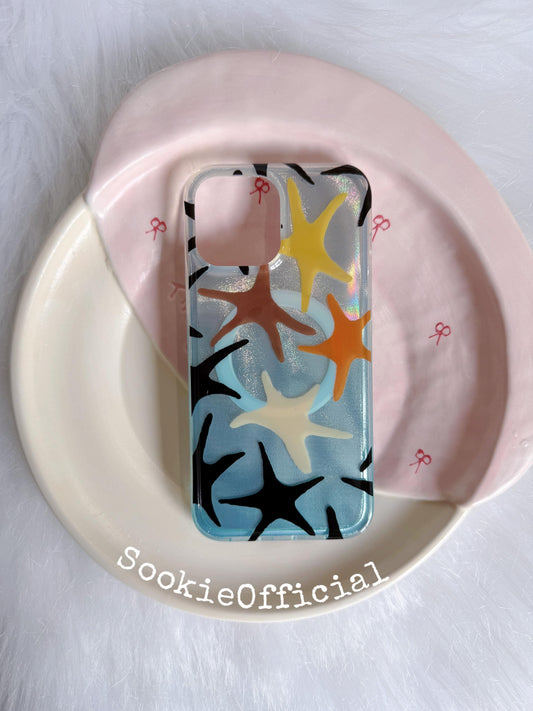 Sparkling Starfish iPhone Case, MagSafe & Standard Options, Shimmering Summer Beach Phone Case
