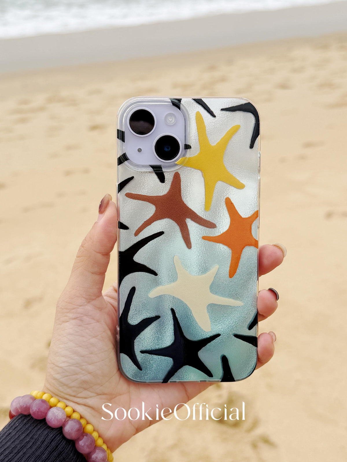 Sparkling Starfish iPhone Case, MagSafe & Standard Options, Shimmering Summer Beach Phone Case
