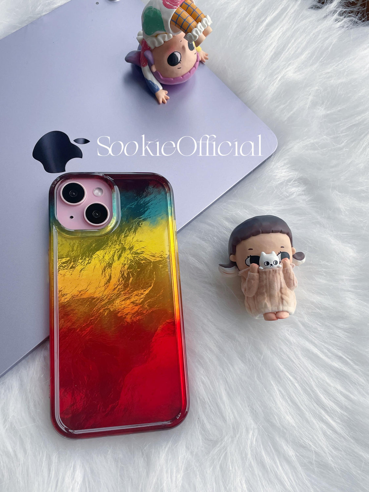 Pearlescent Rainbow iPhone Case �?Glossy Colorblock Gradient Protection