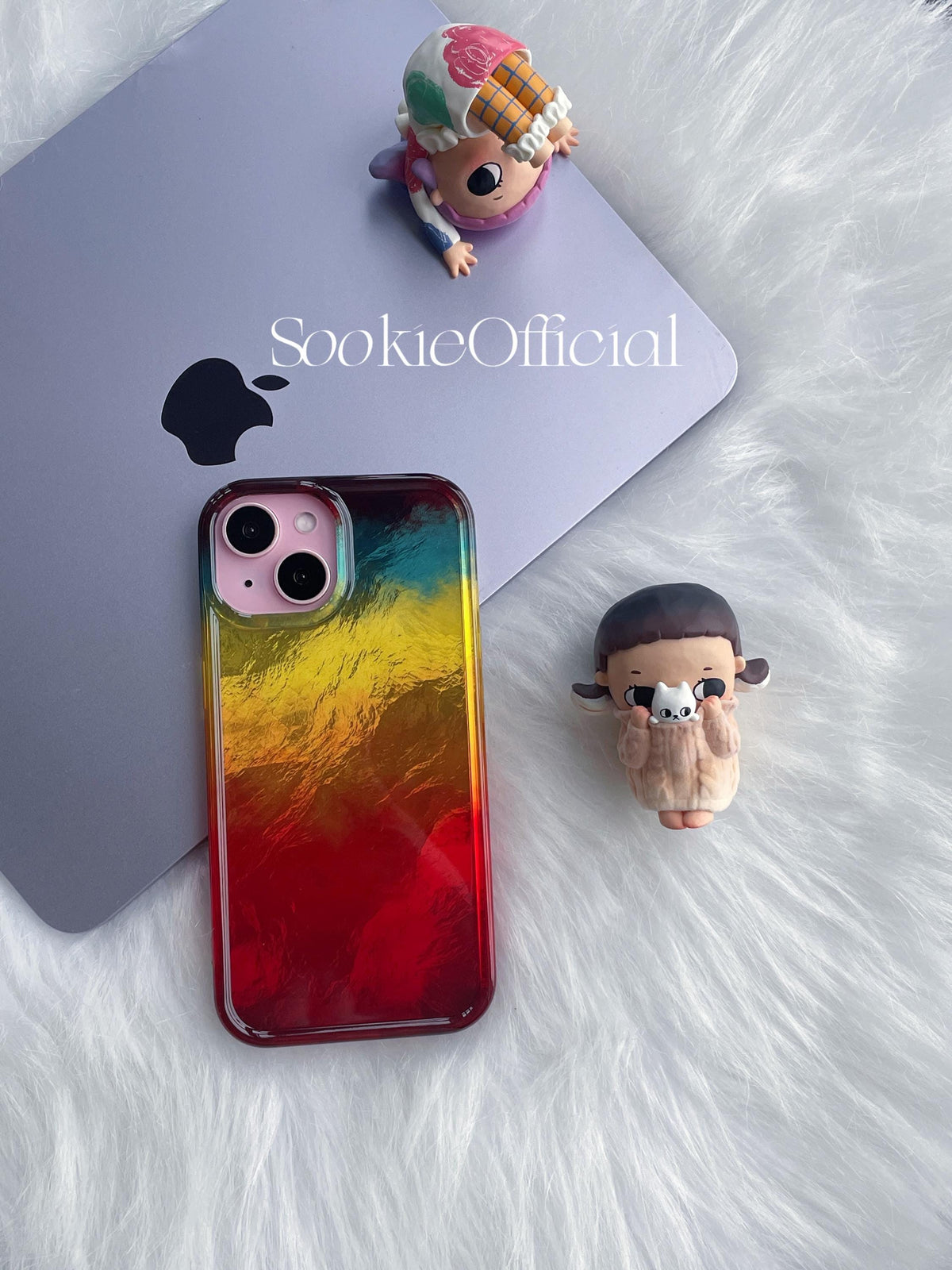 Pearlescent Rainbow iPhone Case �?Glossy Colorblock Gradient Protection