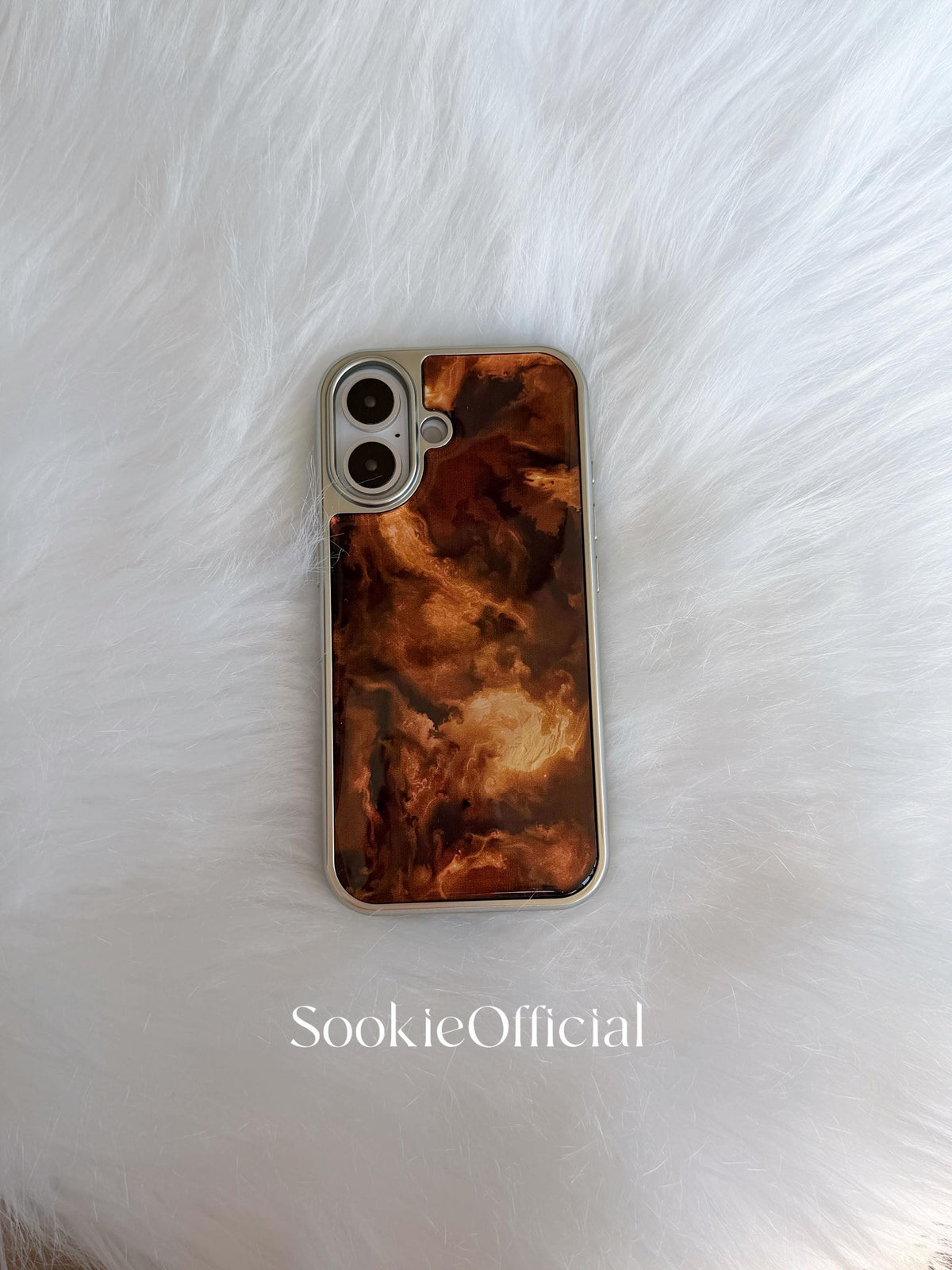 Pearlescent Amber Gradient iPhone Case �?Glossy Brown Cover