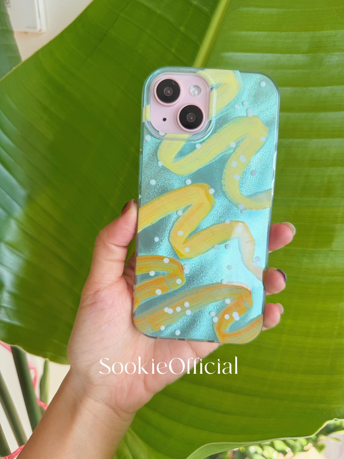 Sparkling summer Ribbon iPhone Case �?Turquoise Sparkle, Abstract Art
