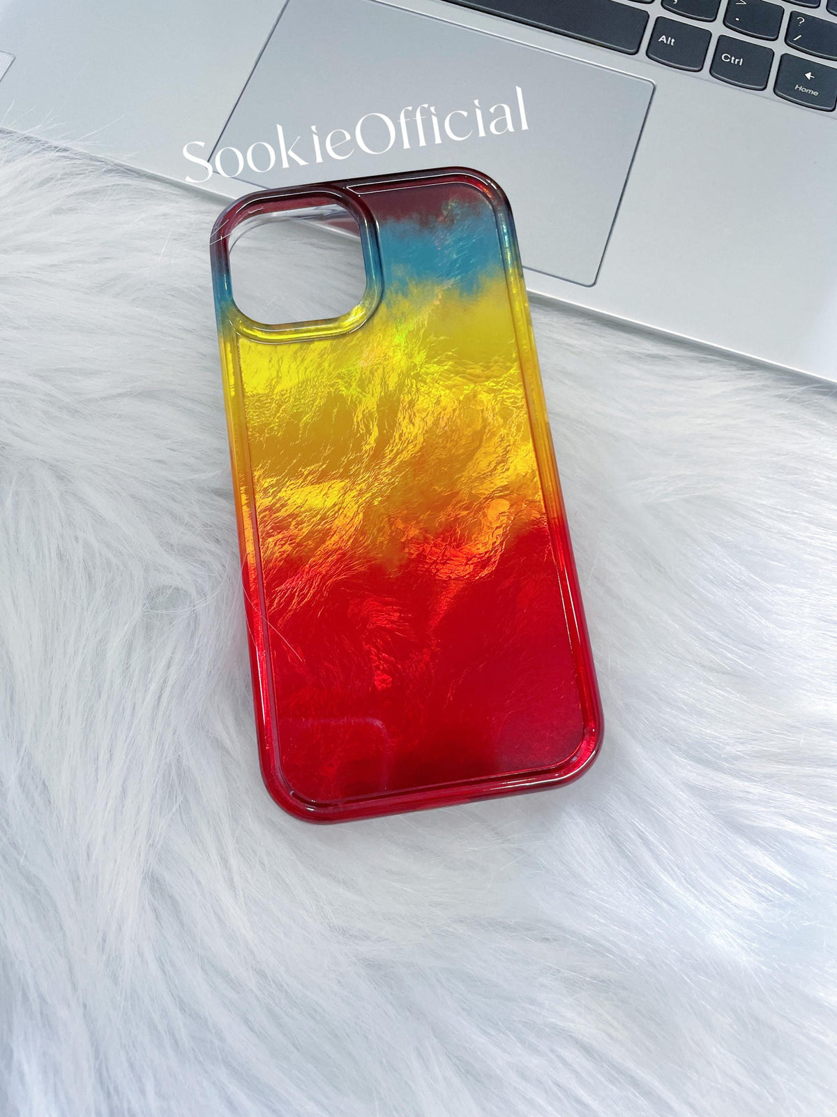 Pearlescent Rainbow iPhone Case �?Glossy Colorblock Gradient Protection