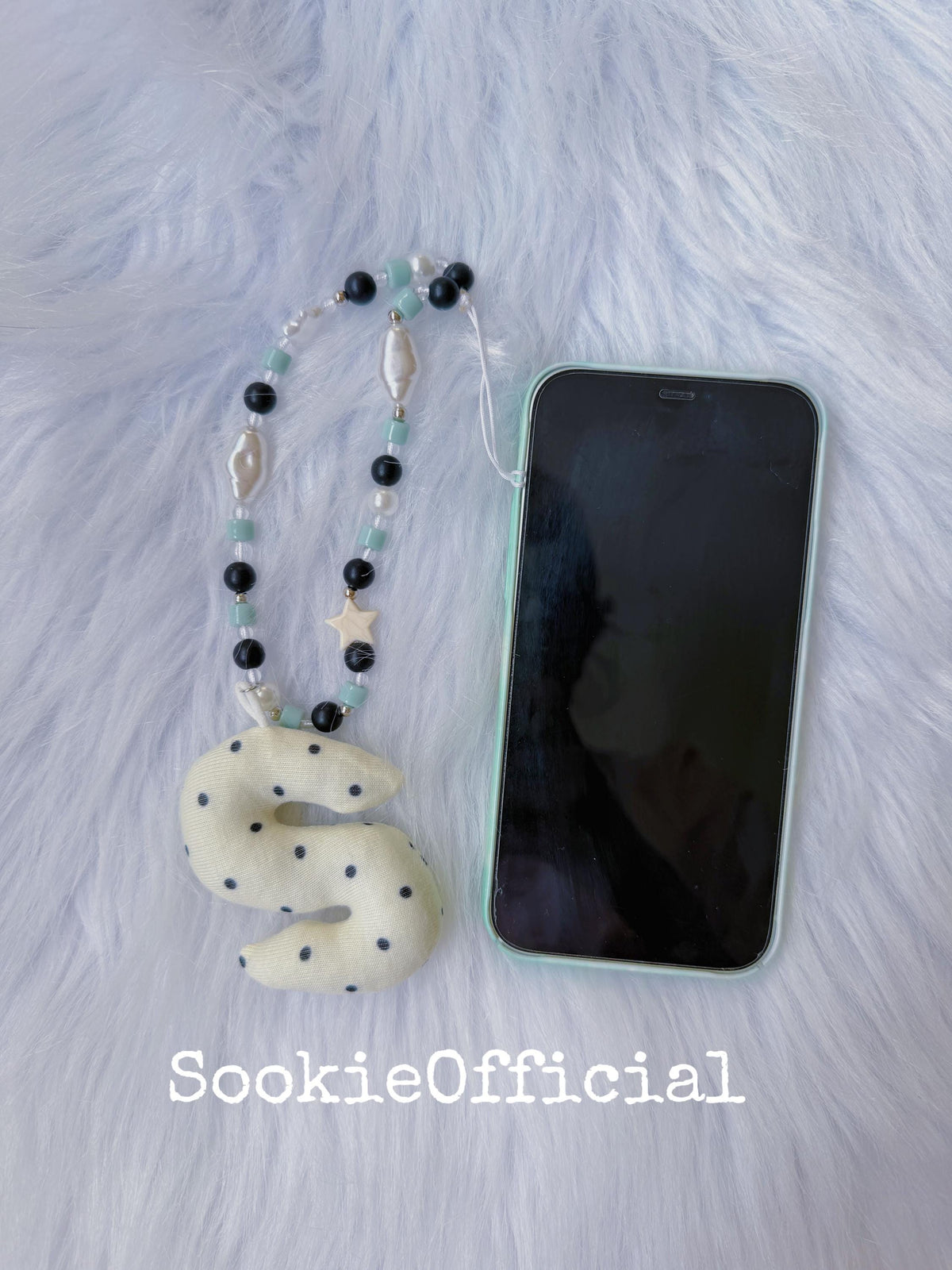 Custom Letter Phone Charm Pearl Beaded Wrist Strap Korean Style Kawaii Bag Charm Gift