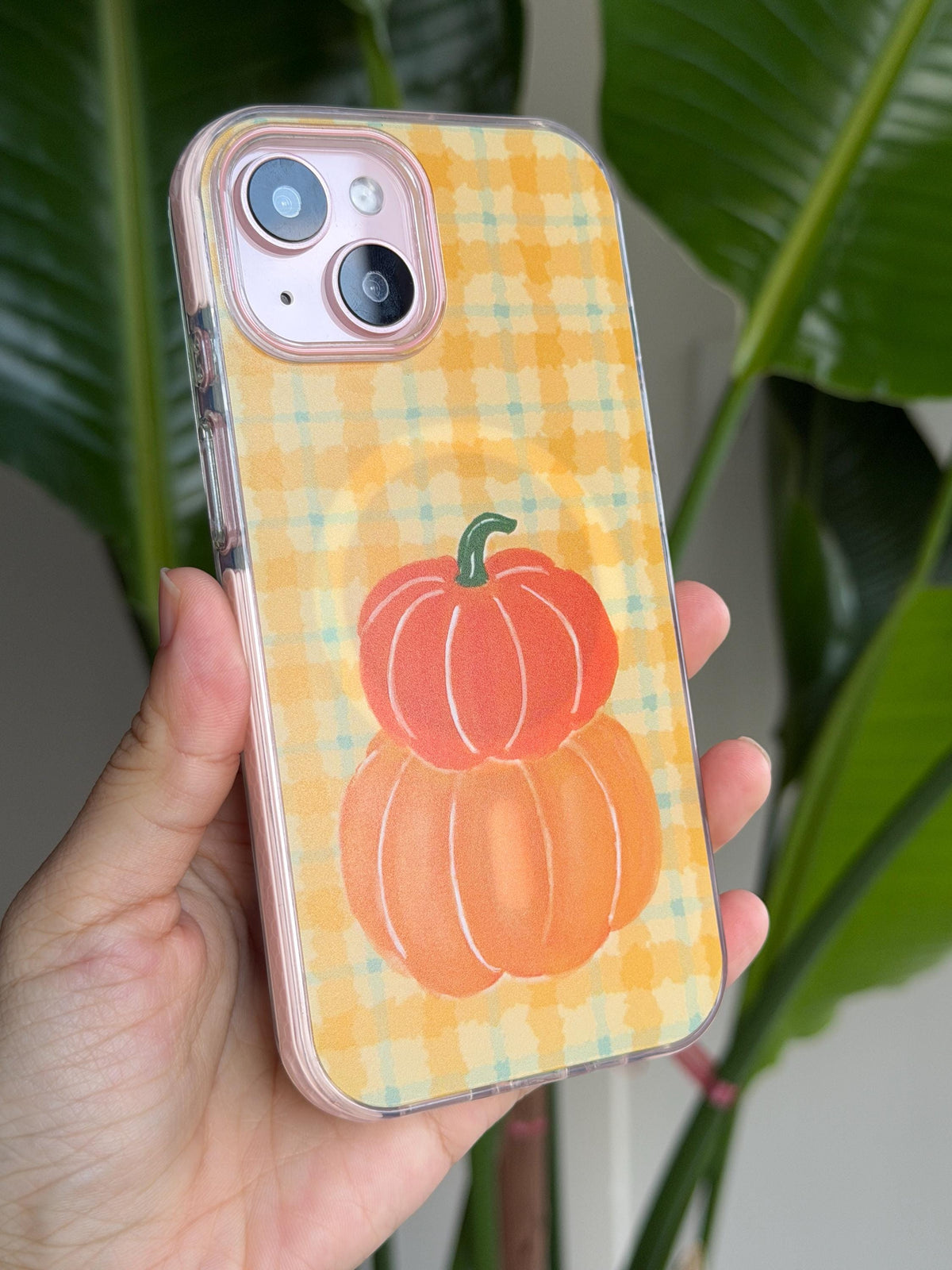Halloween Pumpkin Magnetic Hand-Painted Phone Case for iphone 15 16 17 pro max