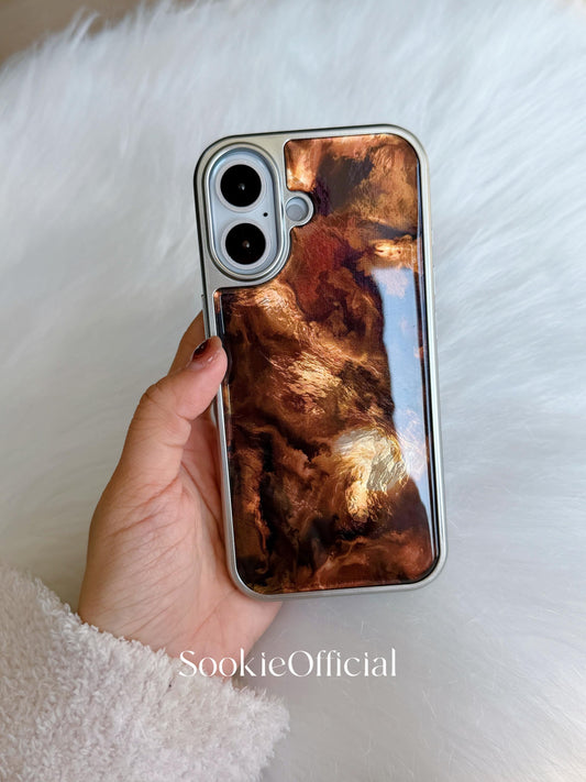 Pearlescent Amber Gradient iPhone Case �?Glossy Brown Cover