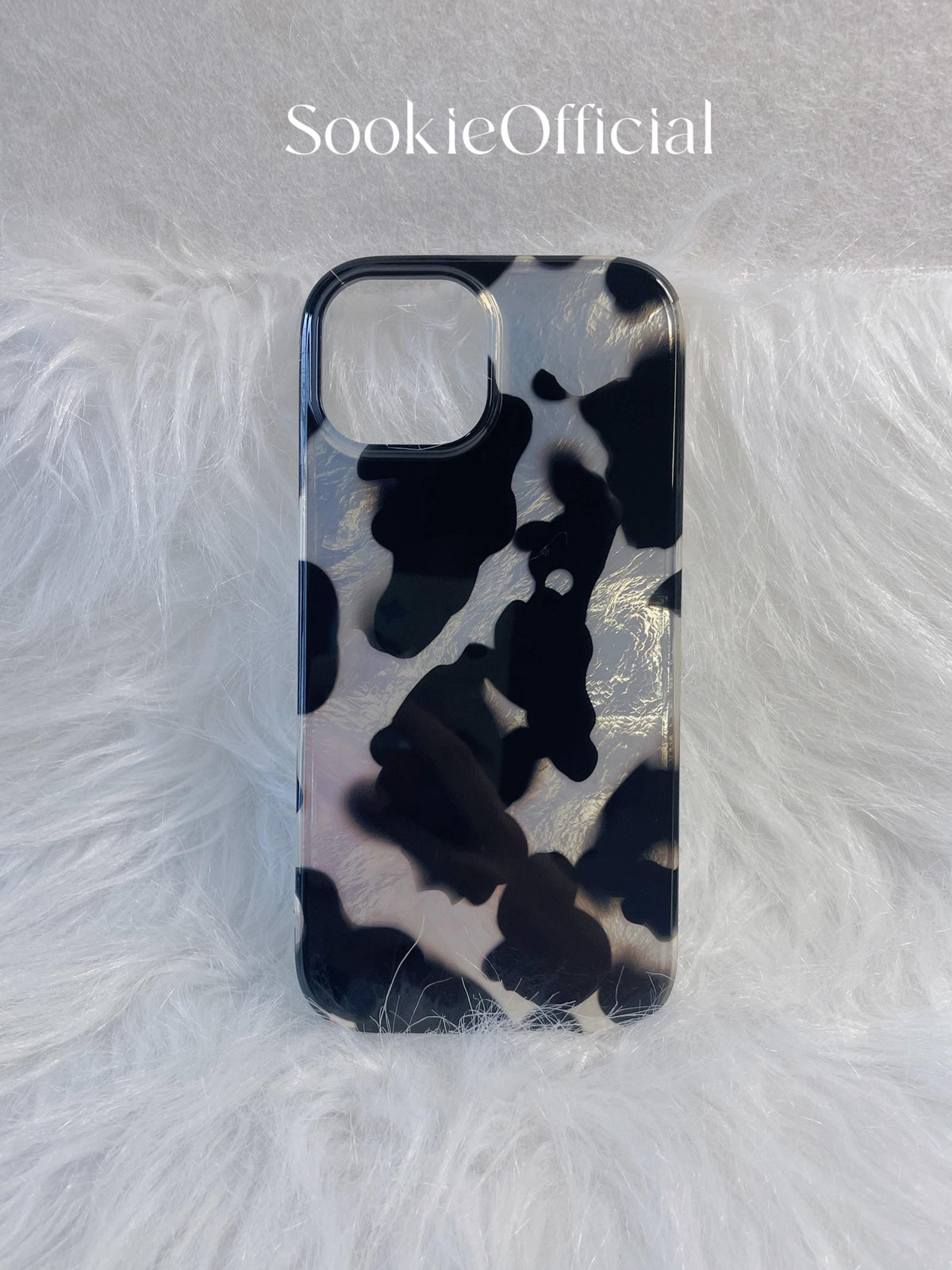 Black White Colorblock iPhone Case, MagSafe & Standard Options, Pearlescent Patchwork Phone Case