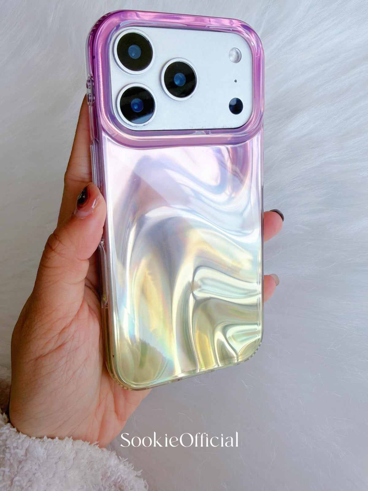 Pink Gold Gradient iPhone Case �?Y2K Satin-Look Glossy Protective Cover
