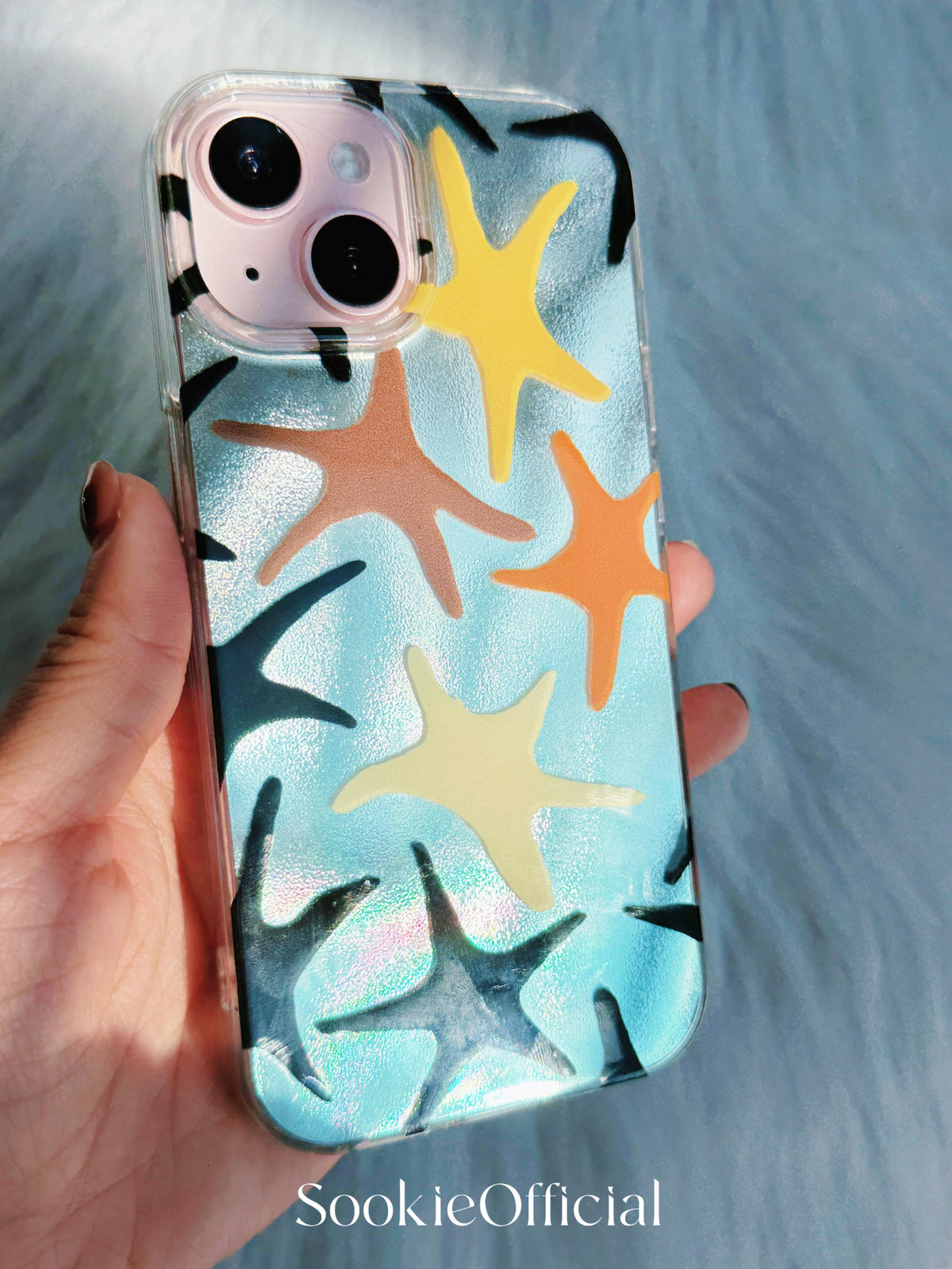Sparkling Starfish iPhone Case, MagSafe & Standard Options, Shimmering Summer Beach Phone Case