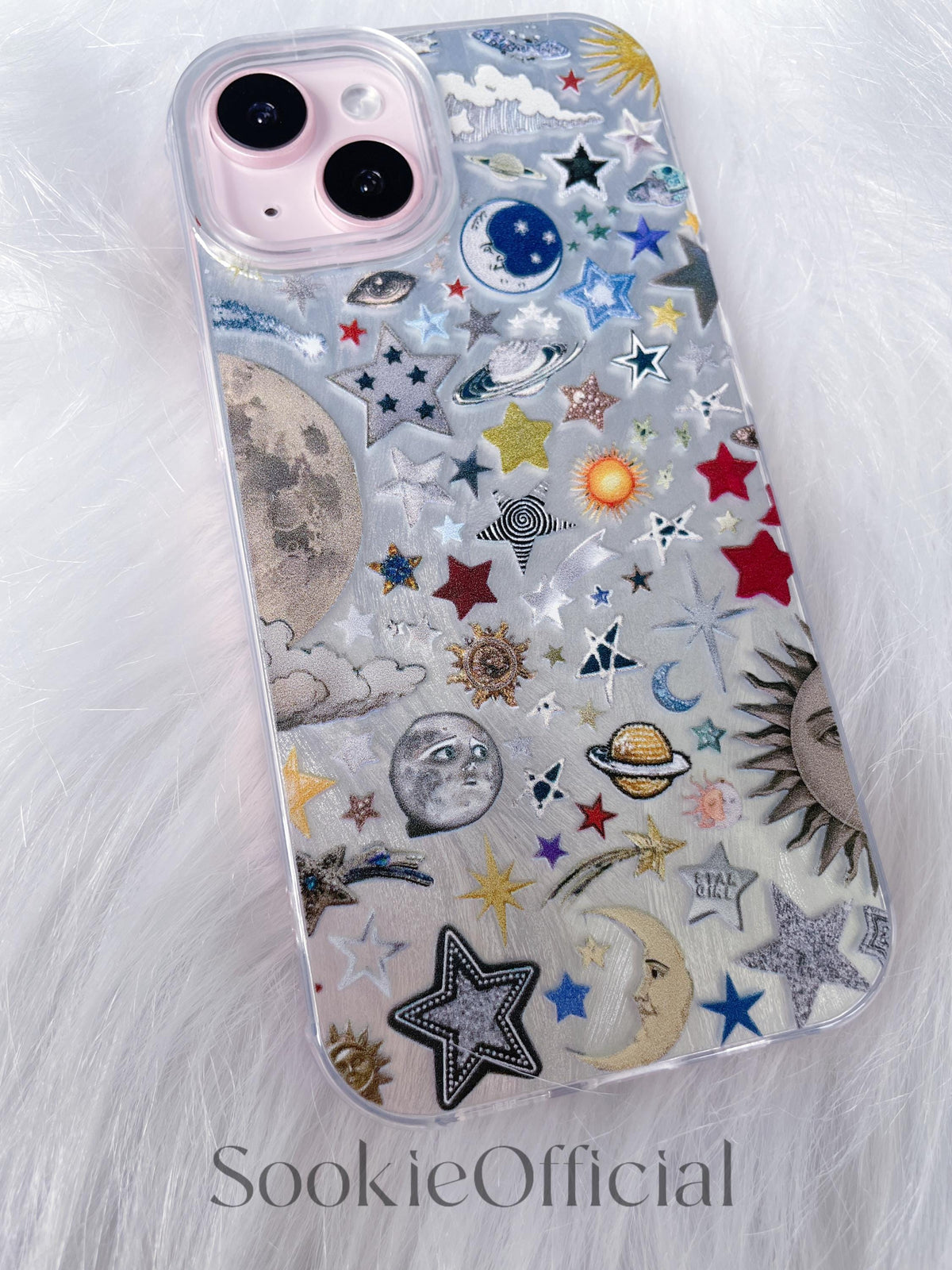 Retro Celestial Galaxy iPhone Case for iphone 17 16 15 14 13 12 11 pro max, shiny Planet Anime Pattern
