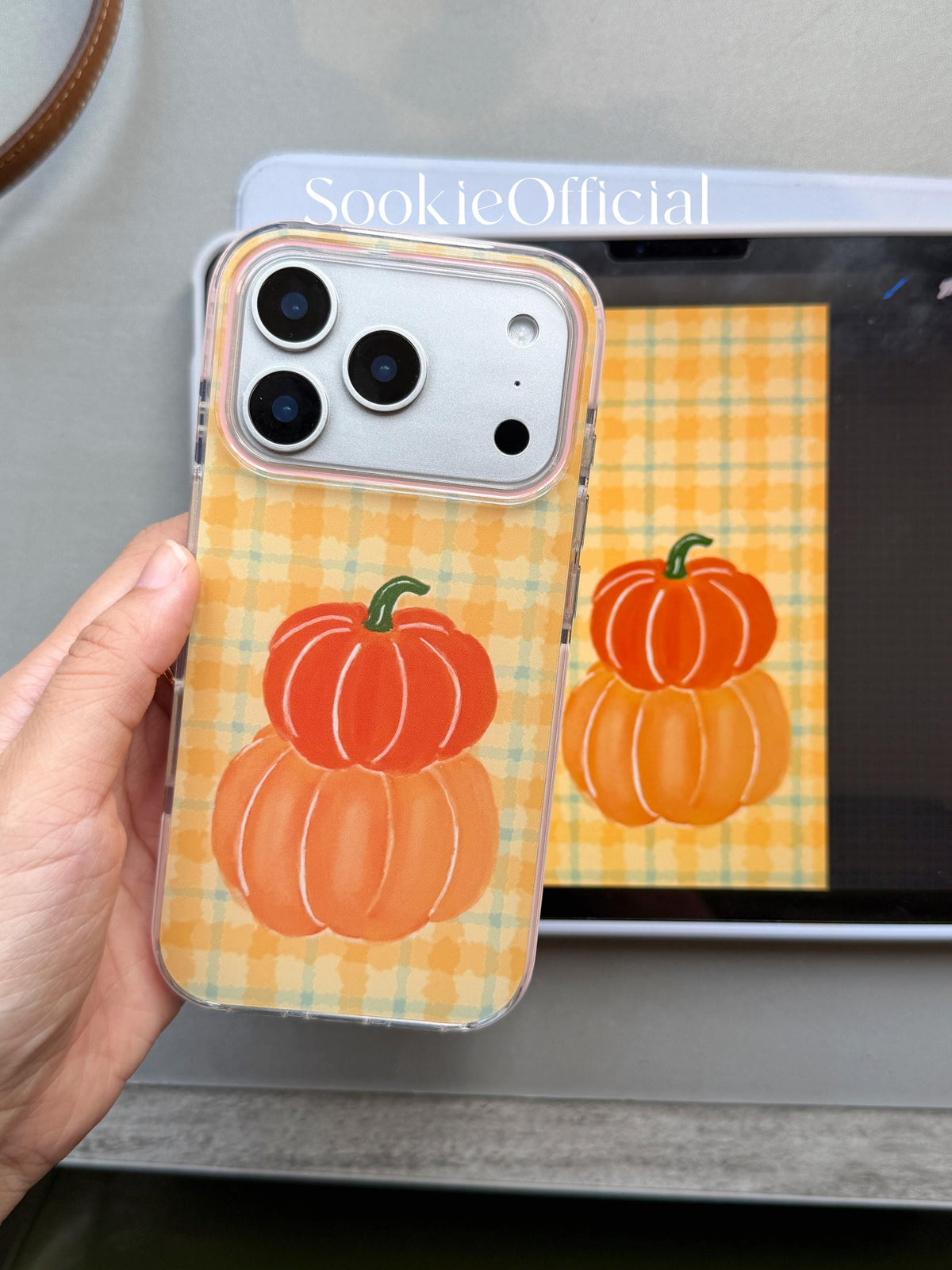 Halloween Pumpkin Magnetic Hand-Painted Phone Case for iphone 15 16 17 pro max