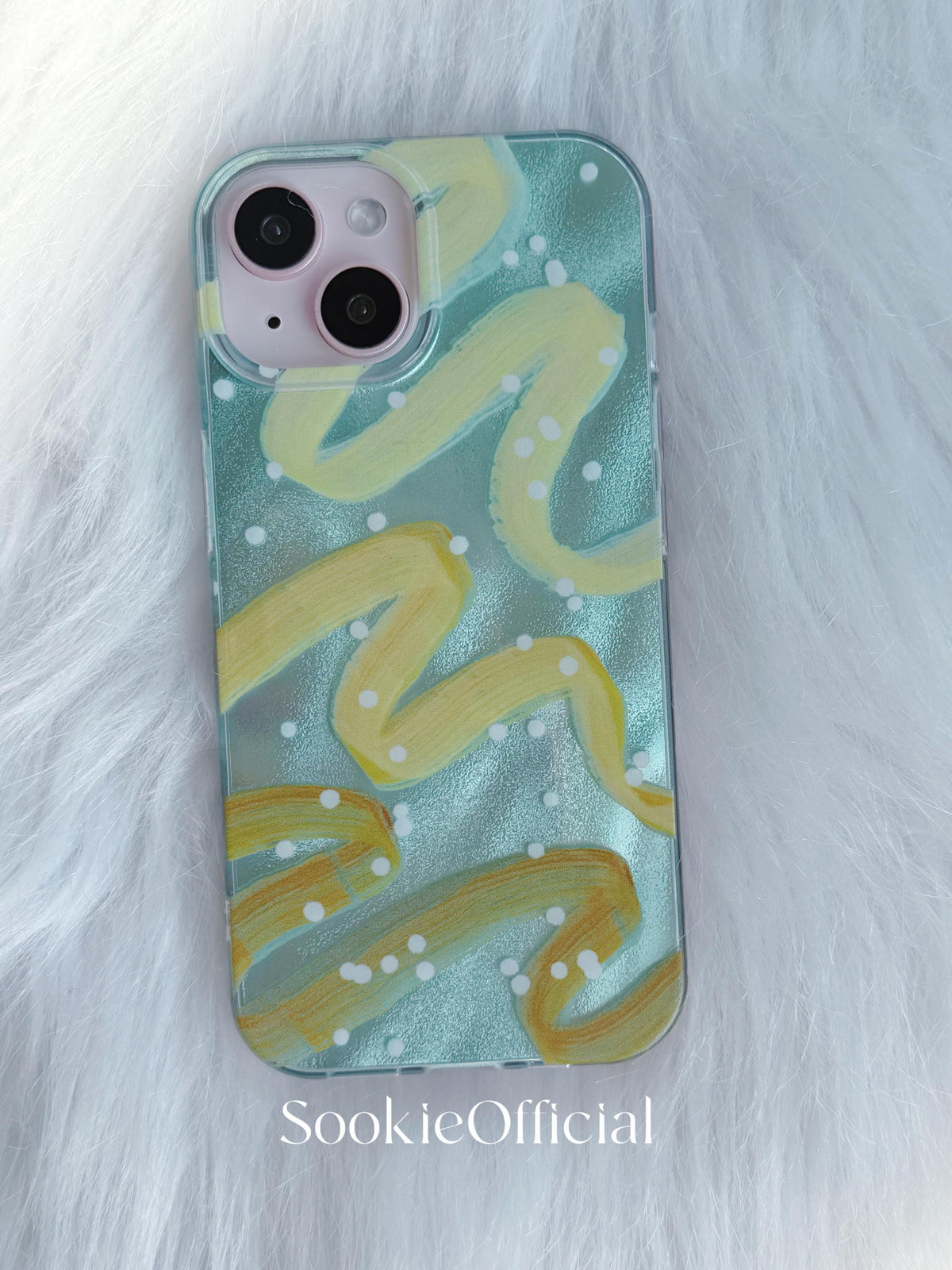 Sparkling summer Ribbon iPhone Case �?Turquoise Sparkle, Abstract Art