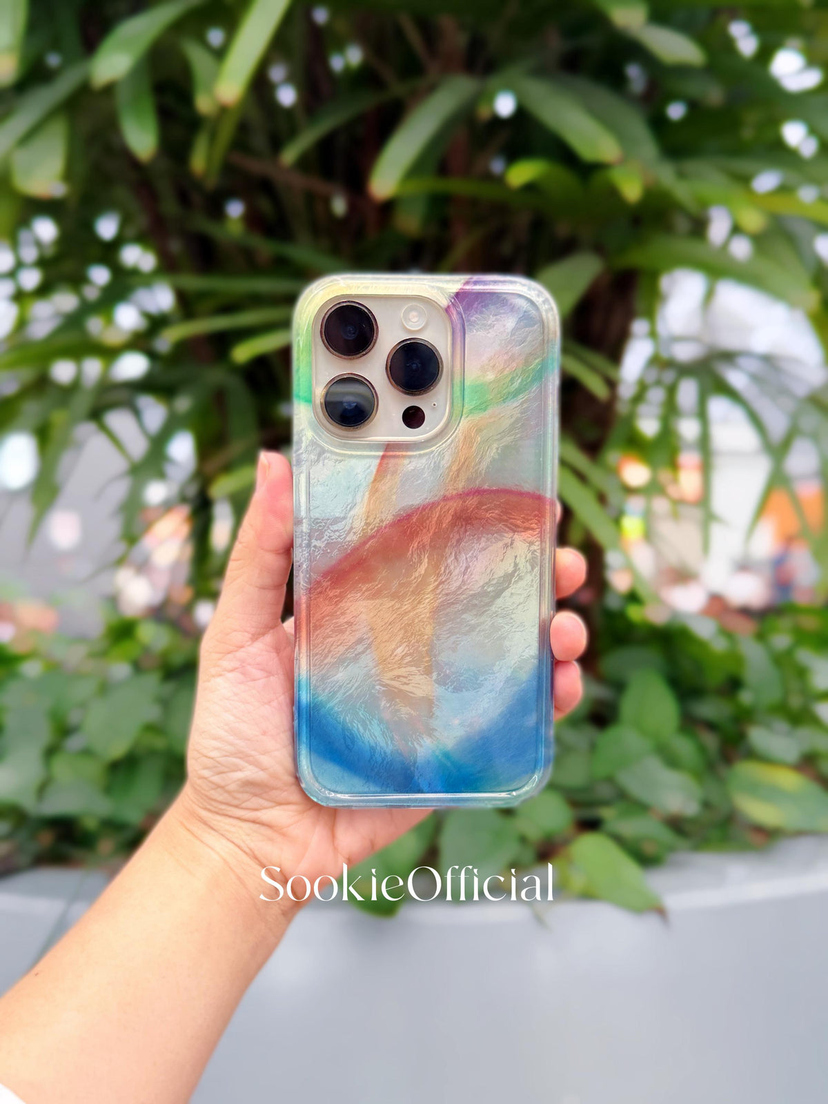 Aurora Pearl iPhone Case, Iridescent Ocean Gradient Glossy Phone Case (MagSafe Option)
