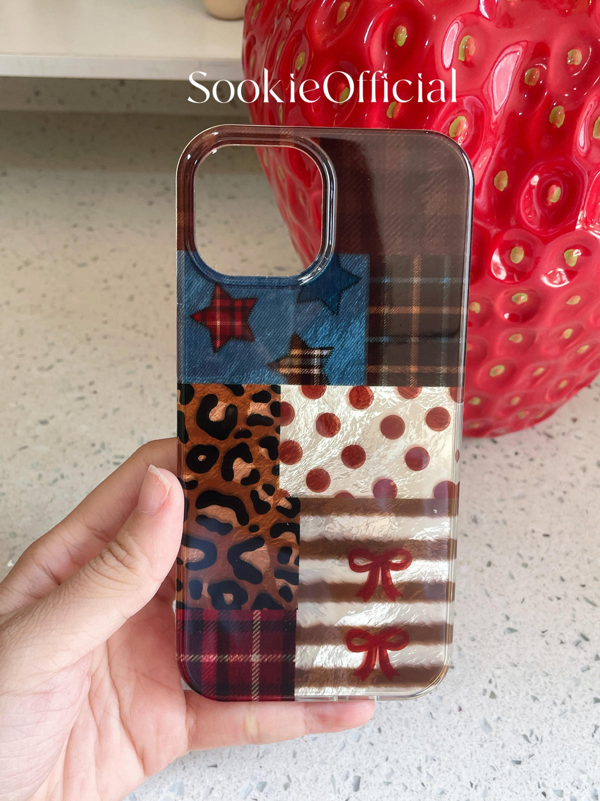 Pearlescent Brown Collage iPhone Case: Retro Leopard Stripe Plaid Mix Style Cover