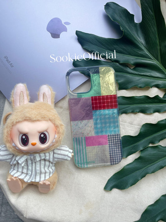 Mosaic Plaid iPhone Case: Pearlescent Preppy Phone Cover,Raised Camera Protection,iphone 17 pro