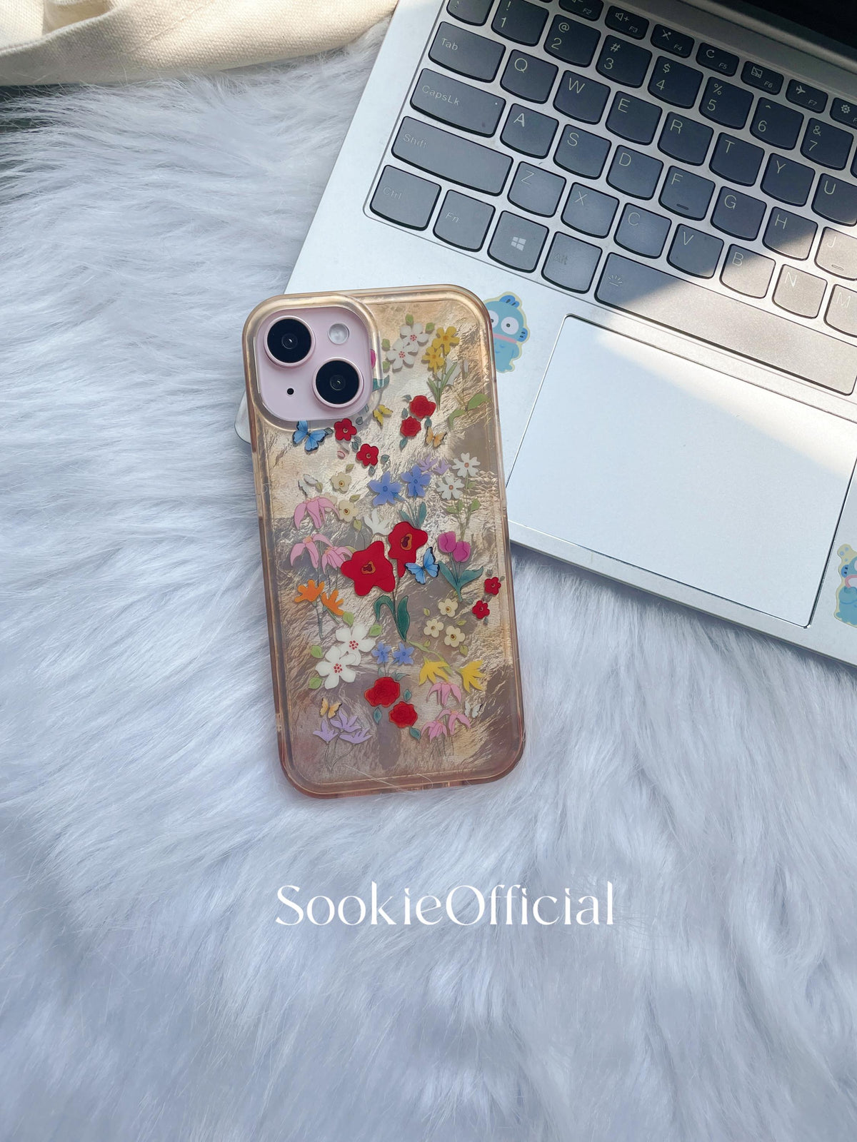 Retro Pearlescent Floral iPhone Case �?Glossy Polarized Design