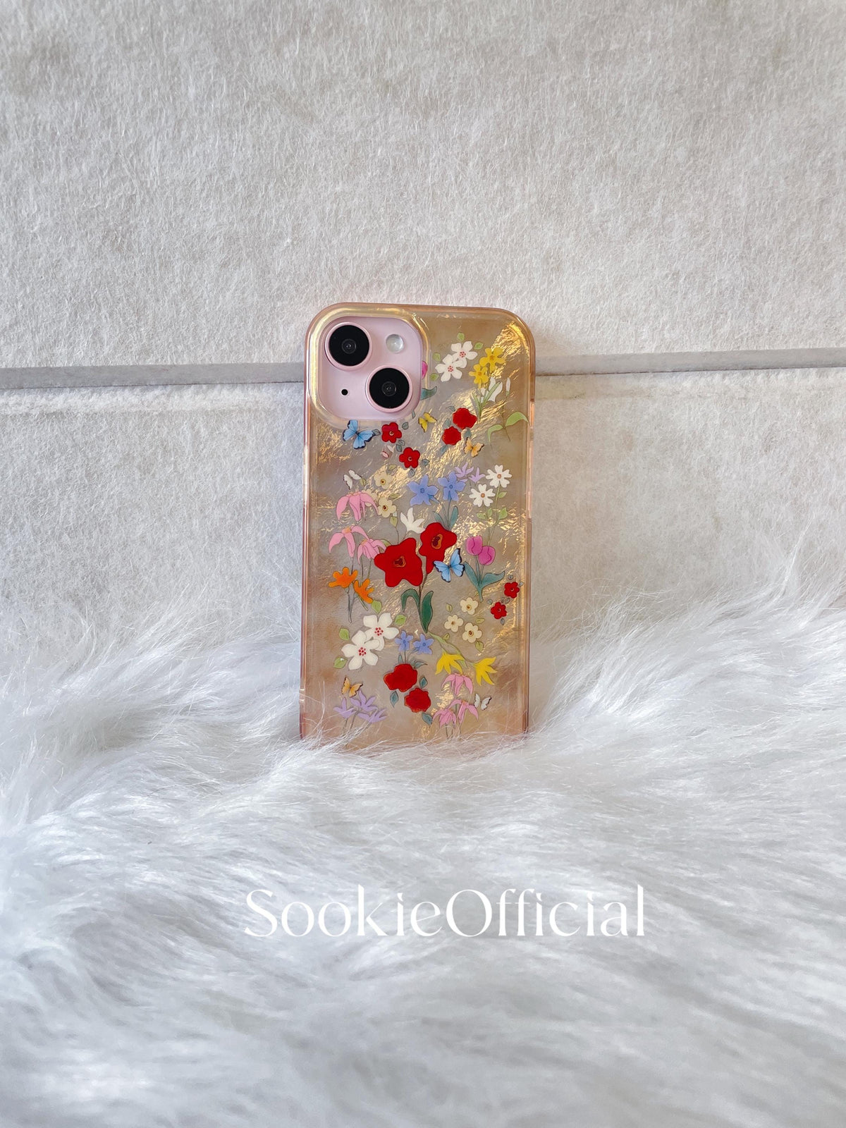 Retro Pearlescent Floral iPhone Case �?Glossy Polarized Design