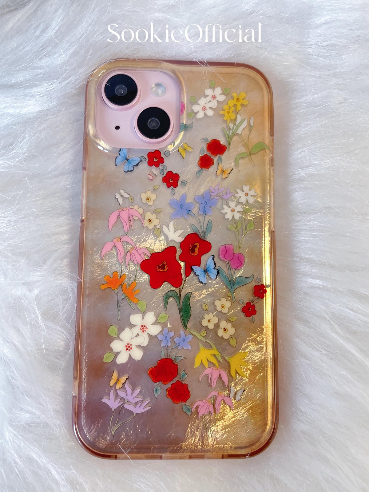 Retro Pearlescent Floral iPhone Case �?Glossy Polarized Design