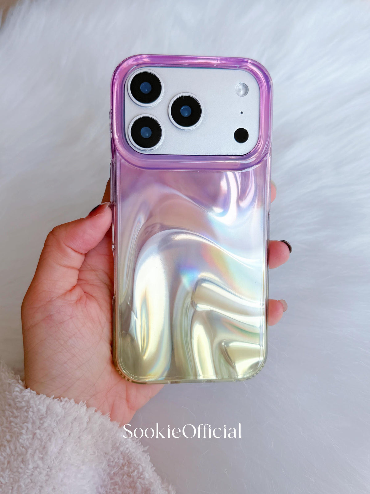 Pink Gold Gradient iPhone Case �?Y2K Satin-Look Glossy Protective Cover