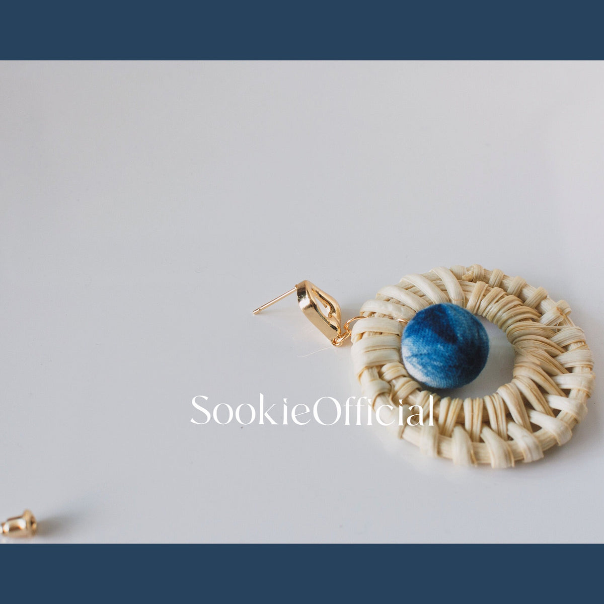 Plant-Dyed Fabric & Bamboo Hoop Earrings: 14K Gold-Filled